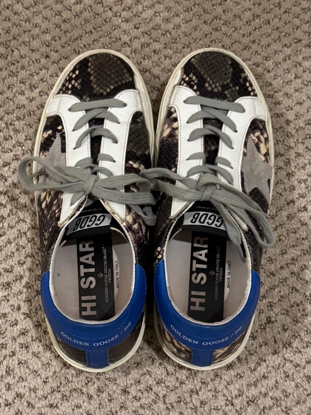 GOLDEN GOOSE Hi Star Snake Embossed Sneakers